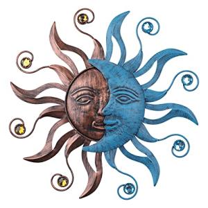 Metal Sun Moon Wall Art for Home and Garden