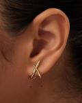 Trendy 14K Gold Minimalist Stud Earrings for Women