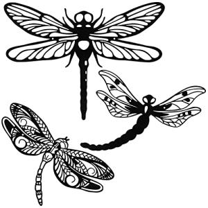 Metal Dragonfly Wall Decor – Set of 3