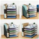 5-Tier Black Desk Organizer with File Holder