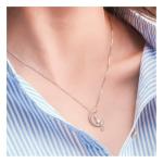 Moon Cat Pendant Necklace with Gold Accents