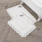 Laura Ashley Creamy White Crochet Bath Rug Set