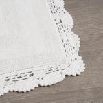 Laura Ashley Creamy White Crochet Bath Rug Set