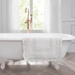 Laura Ashley Creamy White Crochet Bath Rug Set