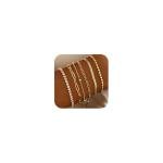 Trendy 14K Gold Plated Stackable Bracelets Set