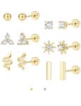 Trendy Hypoallergenic Gold Flat Back Stud Earrings