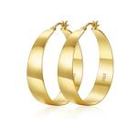 Thick Gold Hoop Earrings for Women 10mm