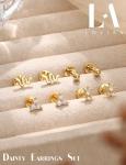 Trendy Hypoallergenic Gold Flat Back Stud Earrings