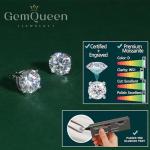 Dainty Moissanite Stud Earrings in White Gold