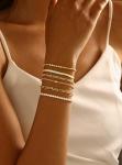Trendy 14K Gold Plated Stackable Bracelets Set