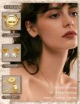 Trendy Hypoallergenic Gold Flat Back Stud Earrings