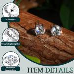 Dainty Moissanite Stud Earrings in White Gold