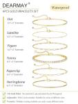 Trendy 14K Gold Plated Stackable Bracelets Set
