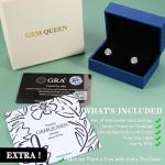 Dainty Moissanite Stud Earrings in White Gold