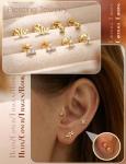 Trendy Hypoallergenic Gold Flat Back Stud Earrings