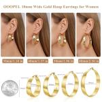 Thick Gold Hoop Earrings for Women 10mm