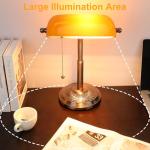 Amber Vintage Desk Lamp with Pull Chain Switch