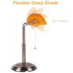 Amber Vintage Desk Lamp with Pull Chain Switch