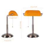 Amber Vintage Desk Lamp with Pull Chain Switch