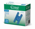 Curad Blue Detectable Knuckle Bandages, 100 Count