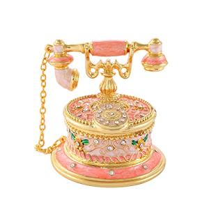 Hand Painted Pink Telephone Jewelry Trinket Box