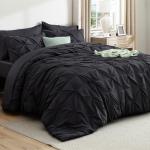 Black Queen Comforter Set - 7 Pieces, Soft Touch