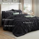 Black Queen Comforter Set - 7 Pieces, Soft Touch