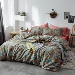 Vintage Garden Flower Duvet Cover Set, Queen Size