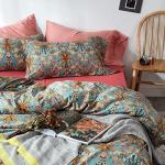 Vintage Garden Flower Duvet Cover Set, Queen Size