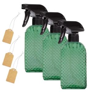 OEXEO Glass Spray Bottles - Adjustable Nozzle, 3 Pack