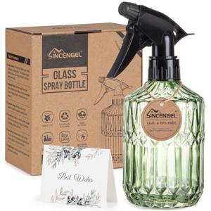 Glass Plant Mister Bottle - 13.5 oz, Adjustable Nozzle