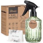 Glass Plant Mister Bottle - 13.5 oz, Adjustable Nozzle