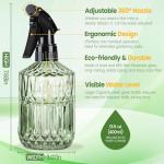 Glass Plant Mister Bottle - 13.5 oz, Adjustable Nozzle