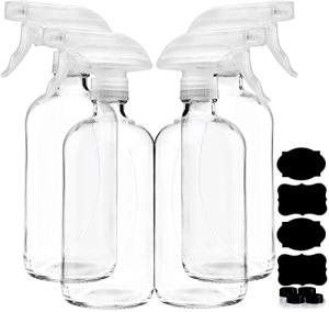Glass Spray Bottles for Cleaning and Oils (4-Pack)