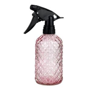 Pink 12oz Glass Spray Bottle with Adjustable Nozzle