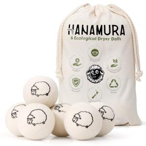 Hanamura 6 XXL Reusable Wool Dryer Balls