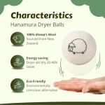 Hanamura 6 XXL Reusable Wool Dryer Balls