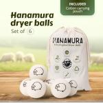 Hanamura 6 XXL Reusable Wool Dryer Balls