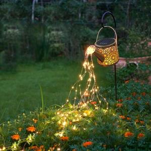 Metal Solar Watering Can Lights for Garden Decor