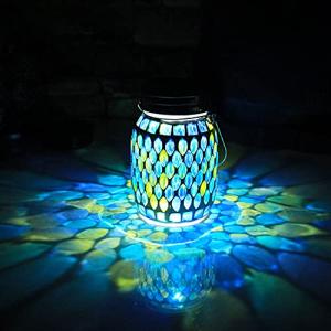 Solar Mosaic Hanging Lanterns for Outdoor Decor