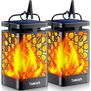 TomCare Solar Lanterns - 2 Pack Flickering Lights