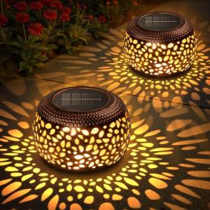 2 Pack Waterproof Solar Lanterns for Indoor/Outdoor Use