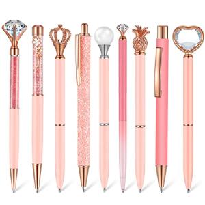 Light Pink Crystal Diamond Ballpoint Pens Set