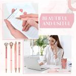 Light Pink Crystal Diamond Ballpoint Pens Set