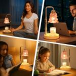 Adjustable Candle Warmer Lamp with Timer and Bulbs