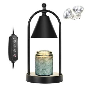 Black Candle Warmer Lamp with Timer and Dimming