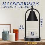 Black Candle Warmer Lamp with Timer and Dimming