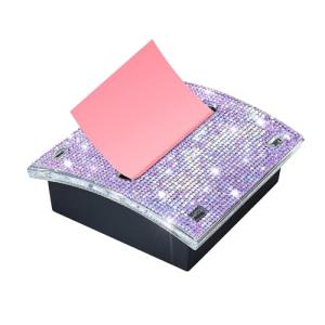 Rhinestone Sticky Note Holder for Desk, Purple