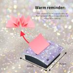 Rhinestone Sticky Note Holder for Desk, Purple