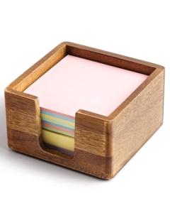 Acacia Wood Sticky Note Holder for Desk